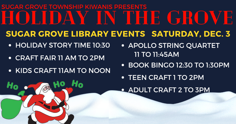 Holiday in the Grove Library Events Dec. 3